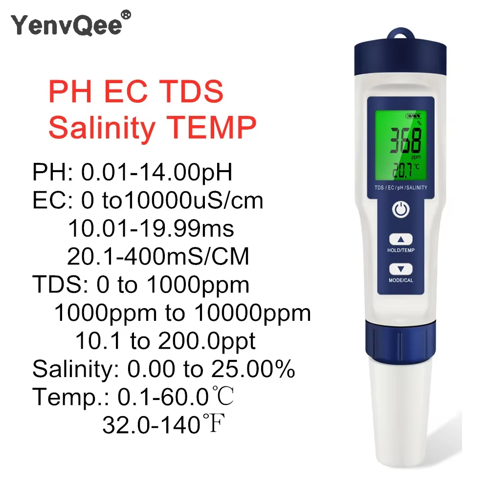 5-in-1 Digital pH Meter TDS EC - Ec Meter Digital recensione e prezzo