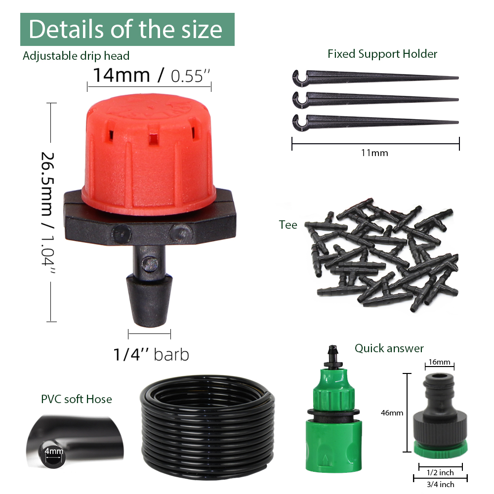 50-5M 1/4'' Hose Adjustable Dr - Urban Farming System recensione e prezzo