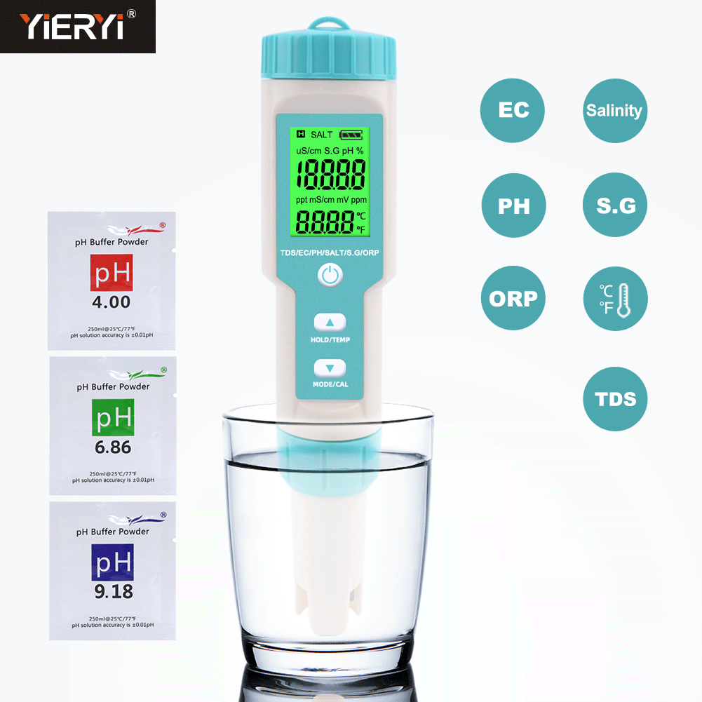 New 7 in 1 PH/TDS/EC/ORP/Salin - Ec Meter Digital recensione e prezzo